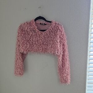Motel Rocks Dusty Pink Fuzzy Knit Top